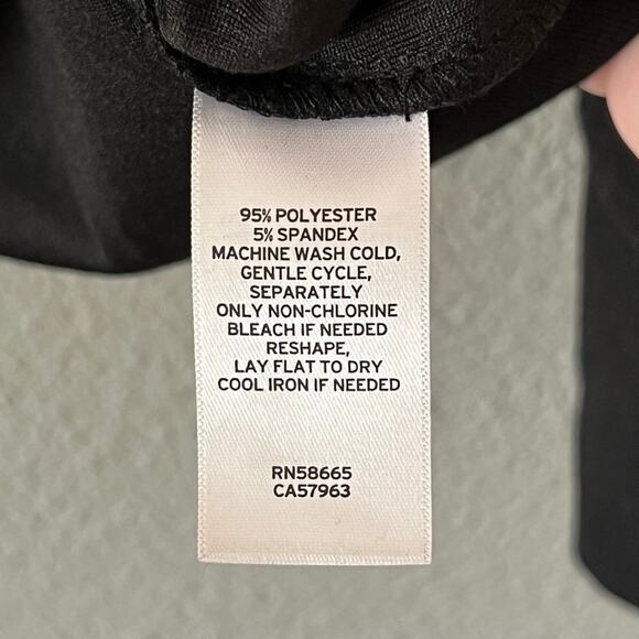 Treasure & Bond Fitted Black Stretch Square Neck Long Sleeve Womens Blouse Med - Picture 7 of 8